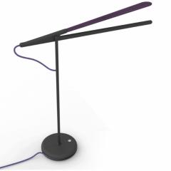 Pistyle Desk Lamp - Anthracite Grey Base, Purple (green) Leaf, Purple Cord