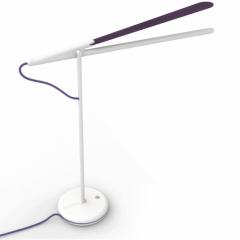 Pistyle Desk Lamp - White Base, Purple (green) Leaf, Purple Cord