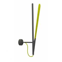 Pistyle Wall Lamp - Anthracite Grey Base, Green Leaf, Green Cord