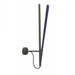 Pistyle Wall Lamp - Anthracite Grey Base, Purple (green) Leaf, Purple Cord