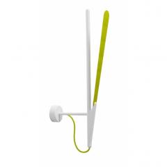 Pistyle Wall Lamp - White Base, Green Leaf, Green Cord